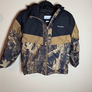 Columbia Boys Camo Jacket Size M 10/12 Hooded Insulated Coat